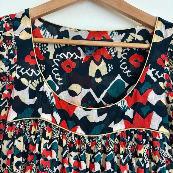 Y2K French Connection Multi color Patterned Boho Babydoll Dress - Picture 2 of 8